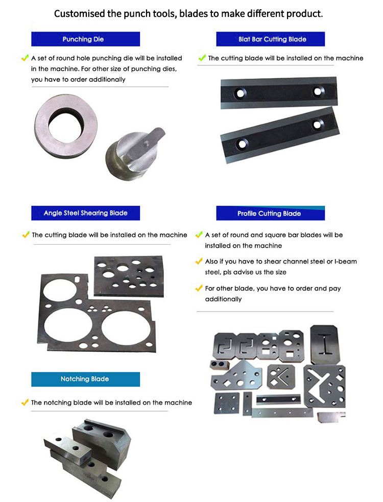 Hydraulic Ironworker 25 Ton Hand Tools Hydraulic Combined Punching And Cutting Machine آلة القص والتثقيب الهيدروليكية 25 طن أدوات يدوية آلة التثقيب والقطع المجمعة الهيدروليكية