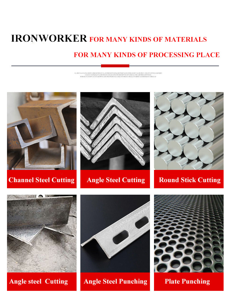 Hydraulic Ironworker 25 Ton Hand Tools Hydraulic Combined Punching And Cutting Machine آلة القص والتثقيب الهيدروليكية 25 طن أدوات يدوية آلة التثقيب والقطع المجمعة الهيدروليكية