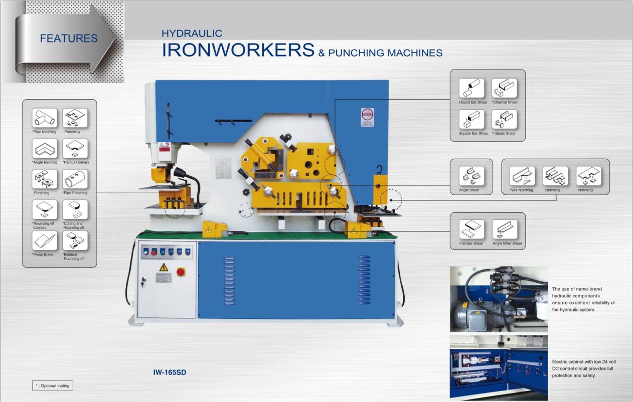 Metal Hydraulic IronWorker Machine Punching And Shearing Machine آلة القص والتثقيب والحديد الهيدروليكية المعدنية